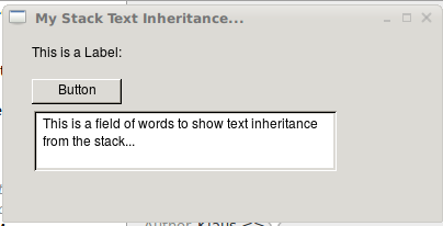 Default stack text property...